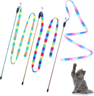 3 Pack Cat Wand Toy, Interactive Ca...