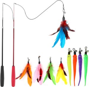 Huidcom Cat Feather Toy Retractable...