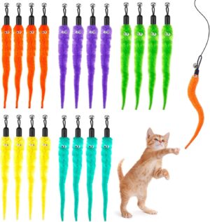 20 Pcs Cat Worm Replacement Toy, In...