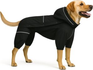 LOVELONGLONG Fleece-Lined Dog Rainc...