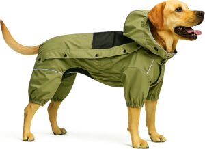 LOVELONGLONG Fleece-Lined Dog Rainc...