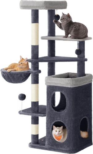Feandrea Tall Cat Tree Tower, Multi...