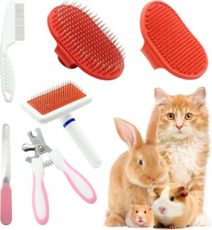 Cat Grooming Kit Set with Pet Shedd...