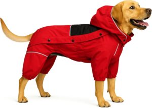 LOVELONGLONG Fleece-Lined Dog Rainc...