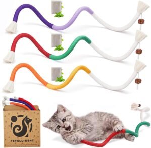 3-Pack Bent Cat Rope Toy, Pet Chew ...
