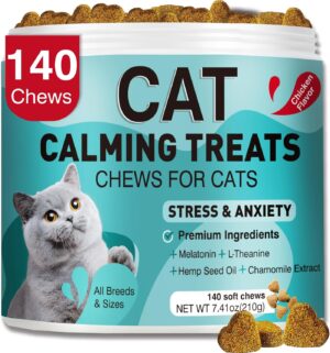 Cat Calming Treats, 140 Soft Chews ...
