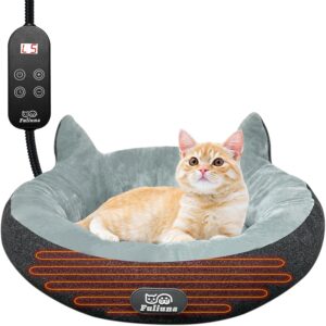 Heated Cat Bed for Indoor Cats, Rou...