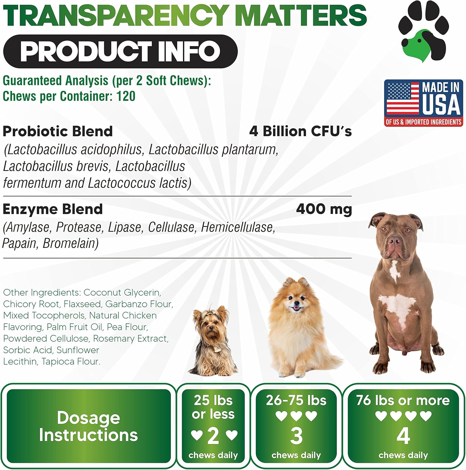 Probiotics for Dogs – Digestive Support Soft Chews with Probiotics, Prebiotics & Digestive Enzymes – Daily Dog Supplement for Puppies & Adult Dogs – 120 Count - Image 4