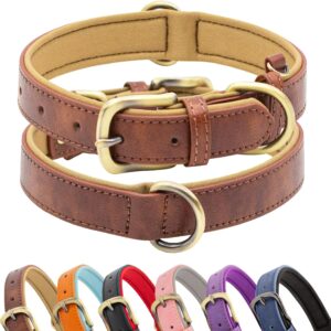 Padded Leather Dog Collar, Soft Bre...