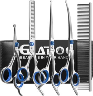 GLADOG Dog Grooming Scissors Kit wi...