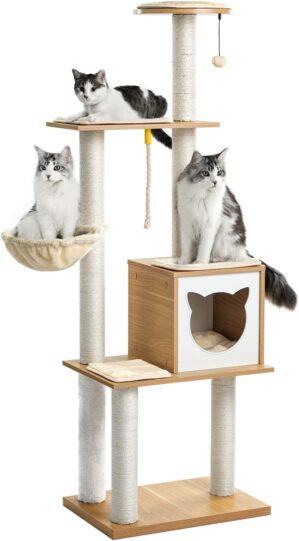 Made4Pets Wood Modern Cat Tree for ...