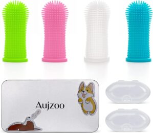 Aujzoo Dog Toothbrush Set (4 Packs)...
