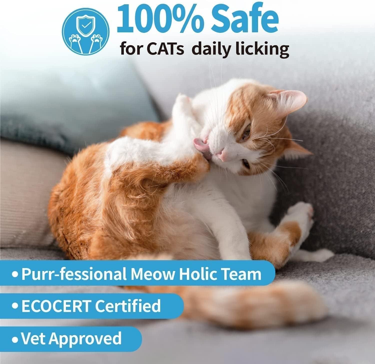 Mooncat Waterless Cat Shampoo, 100% Licking Safe & Vet Approved No Rinse Dry Bath Foam - Gentle Deodorizer for Short Haired Cats, Seniors & Kittens - Soothes Sensitive Skin, Reduces Dander & Odor - Image 7