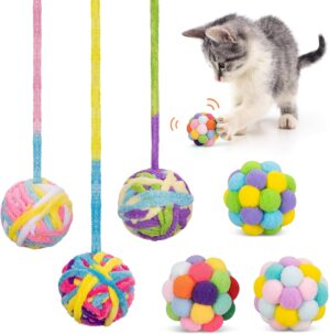 Retro Shaw Cat Toys Balls, 6 Pack C...