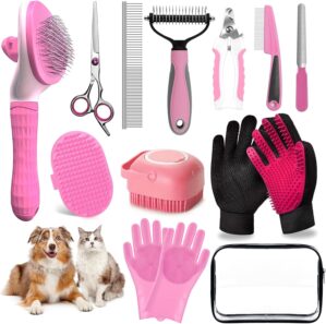 Dog Brush, 13Pcs Pet Grooming Kit w...