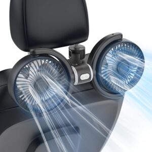 Dual Head Car Fan for Backseat: USB...