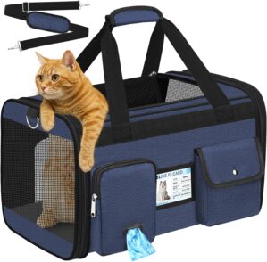 HUANLANG Soft-Sided Cat Carrier Air...