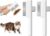 Marchul 2Pcs Pet Comb Flea Comb Set for Cats Dogs, Cat Grooming Brush with Release Button and Stainless Steel Round Teeth, Self-Cleaning Dog Combs for Removing Pet Hair, Knots & Loose Fur, White