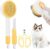 Cat Hair Brush for Deshedding, 3 in 1 Pet Hair Removal Comb Grooming Kit with Nail Clippers & Hair Knots Removal Comb, Pet Self Cleaning Slicker Brush for Long Short Haired Cats Dogs Kitten (Yellow)