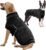 FUAMEY Extra Large Warm Dog Coat Waterproof, Adjustable Sherpa Jackets for Dogs Sow Outdoor, Turtleneck Doggy Vest with Fleece Lined, Thermal Pet Winter Outfits (Black, XL)