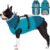 AOFITEE Coat for Dog, Warm Medium Dog Coats with Harness, Zip Up Dogs Winter Jackets, Reflective Fleece Lined Dogs Winter Coat, Pet Sweater Snowsuit for Pug, JackRussell, Boston Terrier, PineGreen M