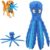 Whiskerspot Octopus Dog Toy, Whiskerspot Eco-Friend Octopus Plush, No Stuffing Crinkle Interactive Chew Toy, for Aggressive Chewers Dogs, Squeaky Dog Toys for Puppy (Blue)