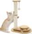 Made4Pets Tall Cat Scratching Post Wooden [Interactive Cat Toys & Study Water-Drop Shaped Base] Natural Sisal Cat Scratch Post for Indoor Cats Adults Cat Scratcher Post 23″-Two-Layer Turntable Balls
