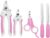 5Pcs Dogs and Cats Grooming Nail Clippers Kit Pet Claws Nail Clipper Trimmers, with Protective Guard Lock to Avoid Over Cutting, Professional Trimmers for Large and Small Cat and Dog (Pink)