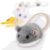 Migipaws Interactive MigiMouse Cat Toy 360° Rolling & Spin with Wiggling Tail for Indoor Cats Smart Motion Sensor, Realistic Squeak, Rechargeable Plush Kitten Toy(Grey)