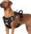 SlowTon No Pull Dog Harness, Heavy Duty No Choke Pet Harness with 2 Leash Clips and Easy Control Vertical Handle, Adjustable Soft Padded Dog Vest for Small, Medium and Large Dogs(Black,L)
