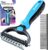 Candure Dematting Comb for Dog and Cat, Pet Grooming Rake and Brushes for Small, Medium Large Dogs 17+9 Double Sided Deshedding Tool Removes Knots & Tangled Hair