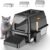 TENTIZON Stainless Steel Cat Litter Box Enclosed with Lid, Extra Large Covered Metal Kitty Litter Tray with Hood, High Sides, Scoop, Footboard, Easy Clean, No Smell, Top Entry