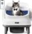 Happypaw Open-Top Self Cleaning Litter Box – Large Capacity Automatic Litter Box for Multiple Cats with Safety Protection, App Control, Odor-Free, Anti-Leakage Material, Includes Trash Bags