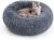 rabbitgoo Cat Bed for Indoor Cats, Soft Plush Donut Cuddler Cushion Fluffy Round Bed, Self Warming Calming for Small Dogs Kittens, Non-Slip, Machine Washable, Dark Grey, 20 inches