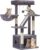 Taoqimiao Cat Tree, Cat Tower for Indoor Cats 38.5Inch=98cm, Suitable for Kittens, with Luxurious Cat Condo, with Adjustable Baskets and Luxurious Perch, Smoky Gray MS029SG