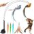 Cat Feather Toys, Cat Toys Wand, Interactive Cat Toy with Super Suction Cup, 2 PCS Cat Wand Toy and 6 PCS Feather Replacements with Bell, Interactive Cat Toy Kitten Toys for Indoor Play Chase Exercise (Natural)