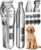 oneisall Dog Grooming Clippers Thick/Heavy Coats, 4-in-1 Dog Grooming Kit with Stainless Steel Blade, Low Noise Cordless Dogs Hair Trimmer for Paw Nail Grinder for Dogs Cats Animals (PC15)
