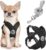 Pawaboo Small Dog Harness and Leash Set, Puppy Harness X-Frame No Pull No Choke, Dog Vest Harness Adjustable for Small Medium Sized Dogs, Soft Breathable Pet Harness for Walking Outing (S, Black)