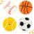 Chiwava 4 Pack 2.4″ Squeak Latex Puppy Dog Toy Ball Sports Balls Sets Fetch Interactive Toy for Small Dogs