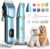 Dog Grooming Kit, Dog Clippers for Grooming for Thick Curly Coats, Professional Pet Hair Shaver Paw Trimmer Cordless Rechargeable Low Noise for Dogs Cats Animals Face Ear