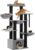 PAWZ Road Large Cat Tree for Heavy Duty Cats, Giant Cat Tower with 7-Thick Scratching Posts (φ4.3), Spacious Condo, Big Perch & Hammocks for Maine Coon, Black