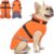 QBLEEV Dog Coat for Medium Dogs, Waterproof Dog Winter Coat with Built-in Harness and D-Ring, Zip Up Pet Cold Weather Coats with Fleece Lined, Warm Snowsuit Gear Vest for Pug Boston Terrier, Orange, M
