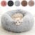 Cat Beds for Indoor Cats – Cat Bed Washable 20 inches, Dog Beds for Small Medium Dogs, Anti Anxiety Round Fluffy Plush Faux Fur Pet Bed, Thick Bottom (Medium, Light Grey)