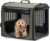 Pecute Collapsible Dog Crate for Pets＜15kg, Pet Carrier Stable and Light Weight, Soft Dog Crate with Breathable Windows, Portable Dog Carrier with Curtain 61×45×52 cm (Green)