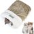 Fioqiog Brown Cat Winter Sleeping Bag (Large Size: 58×42cm), Cozy Cat Bed Cave, Soft and Comfortable Cat Beds for Pets and Small Dogs, Easy Access Self Warming & Heating Bags 360°Wrap