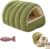 Removable and Washable Winter Closed-Off Cat Bed, Cozy Monster Cat Bed, Comfortable Cats beds Cover with Soft Lining, Warm Nest Sleeping Beds Puppy House for Cats & Small Dogs(Green,Large)