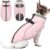 QBLEEV Dog Coat for Small Dogs, Winter Warm Fleece Vest, Waterproof & Windproof with Adjustable Fit, Built-in Harness, Reflective Trim & Zip-Up for Safe Cozy Walks — Pink, XS, for Chihuahua, Yorkie