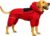 LOVELONGLONG Fleece-Lined Dog Raincoat with Removable Hood – Waterproof Winter Full Body Dog Jacket – Windproof Snowproof Cold-Weather Suit – Red-F XL