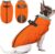 QBLEEV Dog Coat for Small Dogs, Winter Warm Fleece Vest, Waterproof & Windproof with Adjustable Fit, Built-in Harness, Reflective Trim & Zip-Up for Safe Cozy Walks — Orange, S, for Yorkie, Shih Tzu