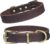 QRDA Brown Leather Dog Collar with Durable Brass Hardware Buckle and D Ring Adjustable Pet Collar for Small/Medium Dogs
